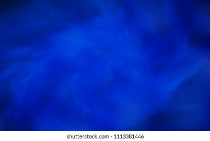 Dark BLUE vector background with galaxy stars. Space stars on blurred abstract background with gradient. Pattern for astronomy websites.