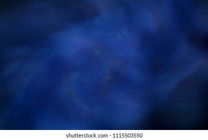 Dark BLUE vector background with galaxy stars. Modern abstract illustration with Big Dipper stars. Pattern for futuristic ad, booklets.