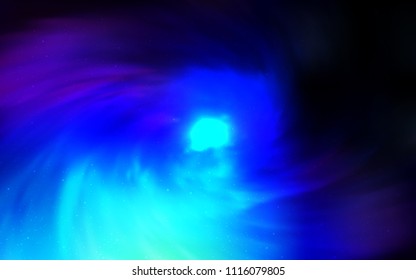 Dark BLUE vector background with galaxy stars. Blurred decorative design in simple style with galaxy stars. Pattern for astronomy websites.