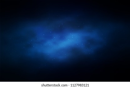 Dark BLUE vector background with galaxy stars. Blurred decorative design in simple style with galaxy stars. Best design for your ad, poster, banner.