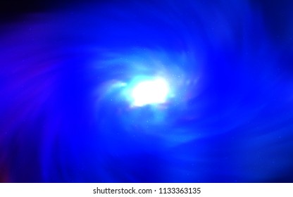 Dark BLUE vector background with galaxy stars. Blurred decorative design in simple style with galaxy stars. Pattern for astrology websites.