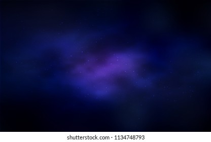 Dark BLUE vector background with galaxy stars. Shining illustration with sky stars on abstract template. Smart design for your business advert.