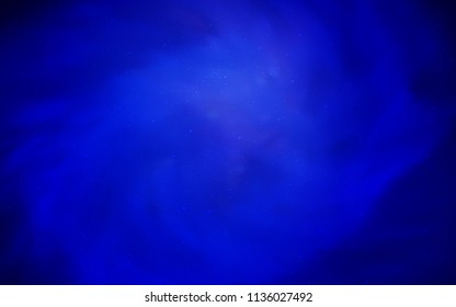 Dark BLUE vector background with galaxy stars. Glitter abstract illustration with colorful cosmic stars. Pattern for astrology websites.