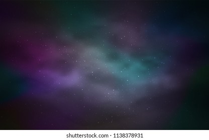 Dark BLUE vector background with galaxy stars. Space stars on blurred abstract background with gradient. Pattern for astrology websites.