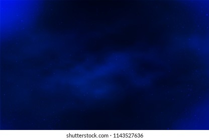 Dark BLUE vector background with galaxy stars. Glitter abstract illustration with colorful cosmic stars. Smart design for your business advert.