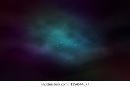 Dark BLUE vector background with galaxy stars. Blurred decorative design in simple style with galaxy stars. Smart design for your business advert.