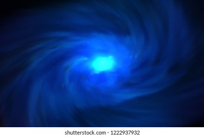 Dark BLUE vector background with galaxy stars. Shining illustration with sky stars on abstract template. Template for cosmic backgrounds.