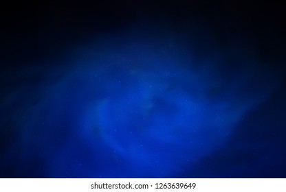 Dark BLUE vector background with galaxy stars. Shining colored illustration with bright astronomical stars. Template for cosmic backgrounds.