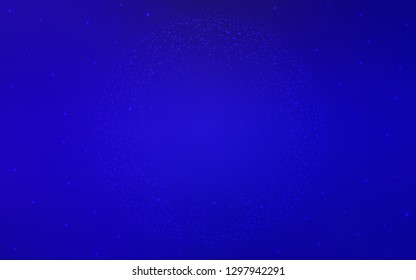 Dark BLUE vector background with galaxy stars. Glitter abstract illustration with colorful cosmic stars. Best design for your ad, poster, banner.