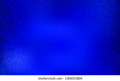 Dark BLUE vector background with galaxy stars. Shining colored illustration with bright astronomical stars. Pattern for futuristic ad, booklets.