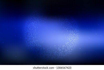 Dark BLUE vector background with galaxy stars. Space stars on blurred abstract background with gradient. Best design for your ad, poster, banner.