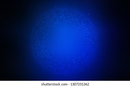 Dark BLUE vector background with galaxy stars. Glitter abstract illustration with colorful cosmic stars. Pattern for futuristic ad, booklets.