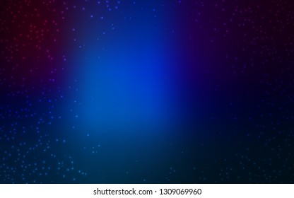 Dark BLUE vector background with galaxy stars. Shining illustration with sky stars on abstract template. Pattern for futuristic ad, booklets.