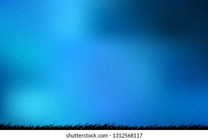 Dark BLUE vector background with galaxy stars. Shining illustration with sky stars on abstract template. Smart design for your business advert.