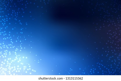 Dark BLUE vector background with galaxy stars. Blurred decorative design in simple style with galaxy stars. Pattern for astrology websites.
