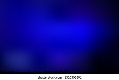 Dark BLUE vector background with galaxy stars. Glitter abstract illustration with colorful cosmic stars. Best design for your ad, poster, banner.