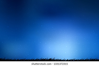 Dark BLUE vector background with galaxy stars. Shining illustration with sky stars on abstract template. Template for cosmic backgrounds.