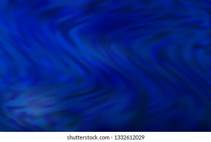 Dark BLUE vector background with galaxy stars. Blurred decorative design in simple style with galaxy stars. Smart design for your business advert.