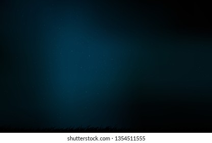 Dark BLUE vector background with galaxy stars. Glitter abstract illustration with colorful cosmic stars. Template for cosmic backgrounds.
