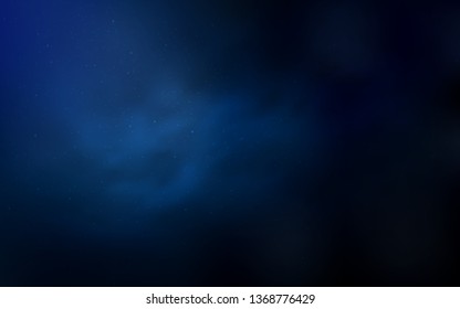 Dark BLUE vector background with galaxy stars. Blurred decorative design in simple style with galaxy stars. Pattern for futuristic ad, booklets.