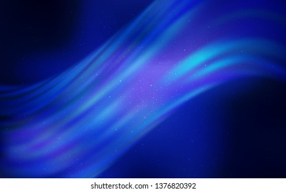 Dark BLUE vector background with galaxy stars. Shining illustration with sky stars on abstract template. Pattern for futuristic ad, booklets.