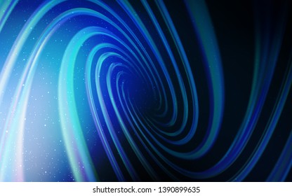 Dark BLUE vector background with galaxy stars. Shining illustration with sky stars on abstract template. Template for cosmic backgrounds.