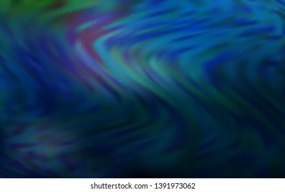 Dark BLUE vector background with galaxy stars. Glitter abstract illustration with colorful cosmic stars. Pattern for astrology websites.