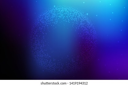 Dark BLUE vector background with galaxy stars. Glitter abstract illustration with colorful cosmic stars. Pattern for futuristic ad, booklets.