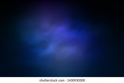Dark BLUE vector background with galaxy stars. Shining illustration with sky stars on abstract template. Best design for your ad, poster, banner.