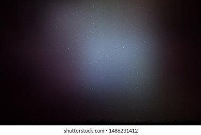 Dark BLUE vector background with galaxy stars. Glitter abstract illustration with colorful cosmic stars. Best design for your ad, poster, banner.