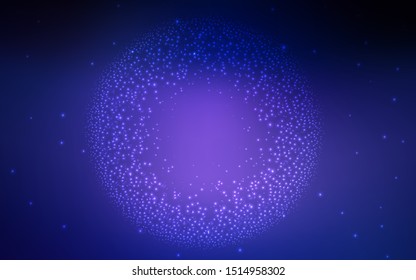 Dark BLUE vector background with galaxy stars. Glitter abstract illustration with colorful cosmic stars. Template for cosmic backgrounds.