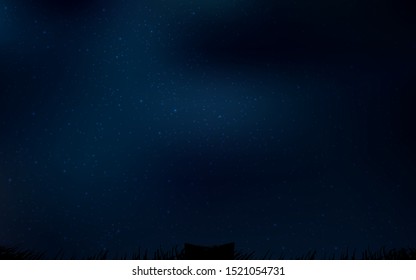 Dark BLUE vector background with galaxy stars. Space stars on blurred abstract background with gradient. Template for cosmic backgrounds.