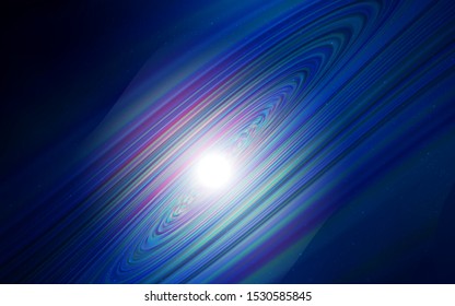 Dark BLUE vector background with galaxy stars. Blurred decorative design in simple style with galaxy stars. Template for cosmic backgrounds.