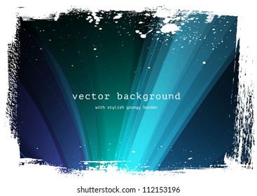 Dark blue vector background with grungy border