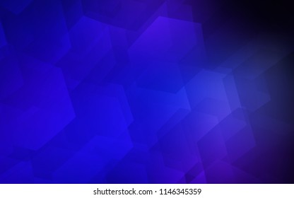 Dark BLUE vector background with hexagons. White background with colorful hexagons. Pattern for ads, leaflets.