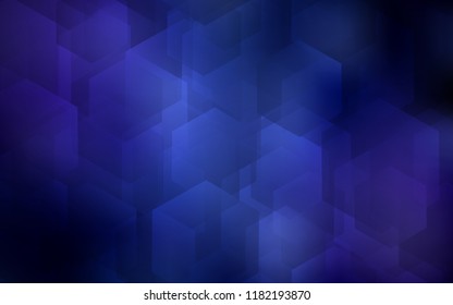 Dark BLUE vector background with hexagons. Design in abstract style with hexagons. New template for your brand book.