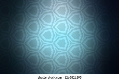 Dark BLUE vector background with hexagons. Blur background with colorful hexagons. Pattern for your ad, booklets.