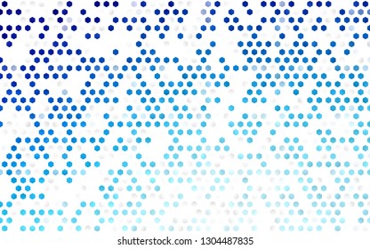 Dark BLUE vector background with hexagons. Glitter abstract illustration in hexagonal style. Pattern can for your ad, booklets.