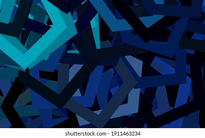 Dark BLUE vector background with hexagons. Abstract illustration with colorful hexagons. Pattern for ads, leaflets.