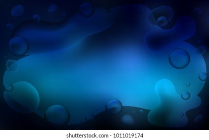 Dark BLUE vector background with lamp shapes. Colorful illustration in abstract memphis style with gradient. Brand-new design for your ads, poster, banner.