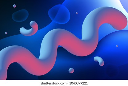 Dark BLUE vector background with lamp shapes. Blurred geometric sample with gradient bubbles.  Textured wave pattern for backgrounds.