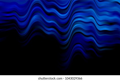 Dark BLUE vector background with lamp shapes. Shining illustration, which consist of blurred lines, circles. The template for cell phone backgrounds.