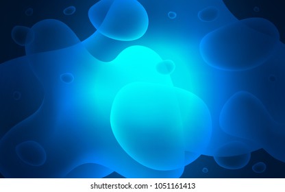 Dark BLUE vector background with lamp shapes. Colorful illustration in abstract memphis style with gradient. Textured wave pattern for backgrounds.