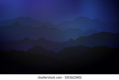 Dark BLUE vector background with lamp shapes. Geometric illustration in mountain style with gradient.  Brand-new design for your ads, poster, banner.