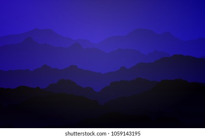 Dark BLUE vector background with lamp shapes. Geometric illustration in mountain style with gradient.  Mountain design for your web site.
