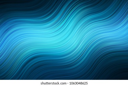 Dark BLUE vector background with lamp shapes. Glitter abstract illustration with wry lines. Pattern for your business design.