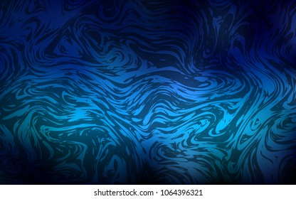 Dark BLUE vector background with lamp shapes. Shining illustration, which consist of blurred lines, circles. The elegant pattern for brand book.