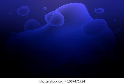 Dark BLUE vector background with lamp shapes. Creative illustration in halftone memphis style with gradient. The elegant pattern for brand book.