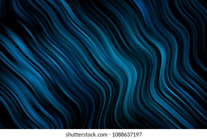 Dark BLUE vector background with lamp shapes. Colorful abstract illustration with gradient lines. The best blurred design for your business.