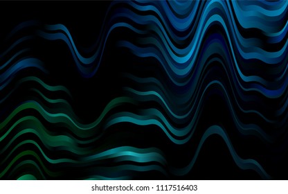 Dark BLUE vector background with lamp shapes. Modern gradient abstract illustration with bandy lines. A completely new marble design for your business.